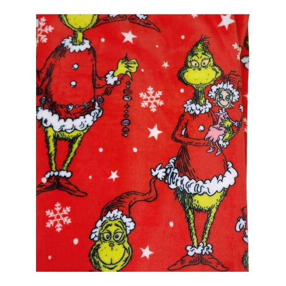 Dr. Seuss The Grinch Plush Throw Blanket 50" x 70" Super Soft Fleece Christmas - Picture 10 of 11
